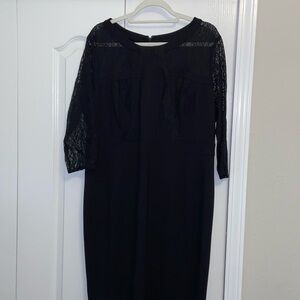 Lane Bryant jersey and lace little black dress. size 18.